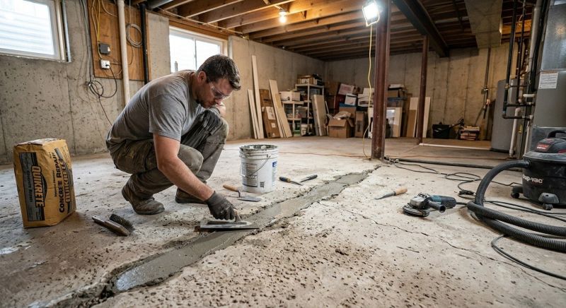 Cracked Basement Floor Repair in Inverness, FL