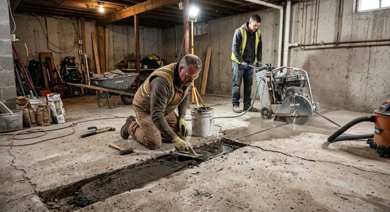 Cracked Basement Floor Repair in Inverness, FL